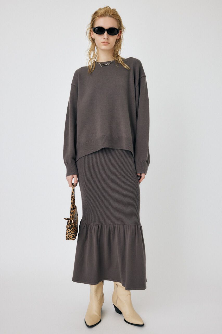 MOUSSY「SWITCHING RIB KNIT スカート」|スカート|BRN