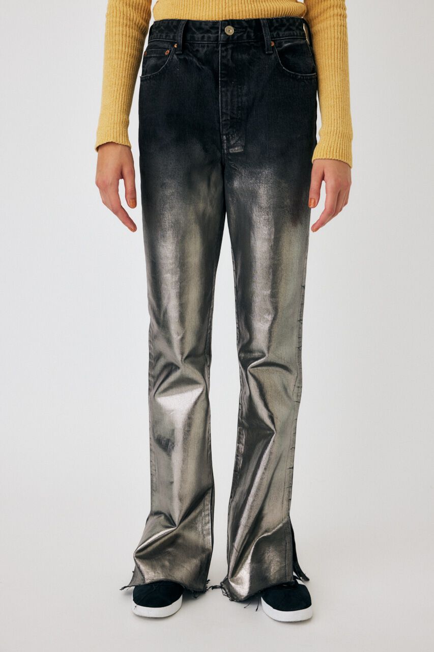 MOUSSY「FOIL PRINT SLIM FLARE」|デニム|
