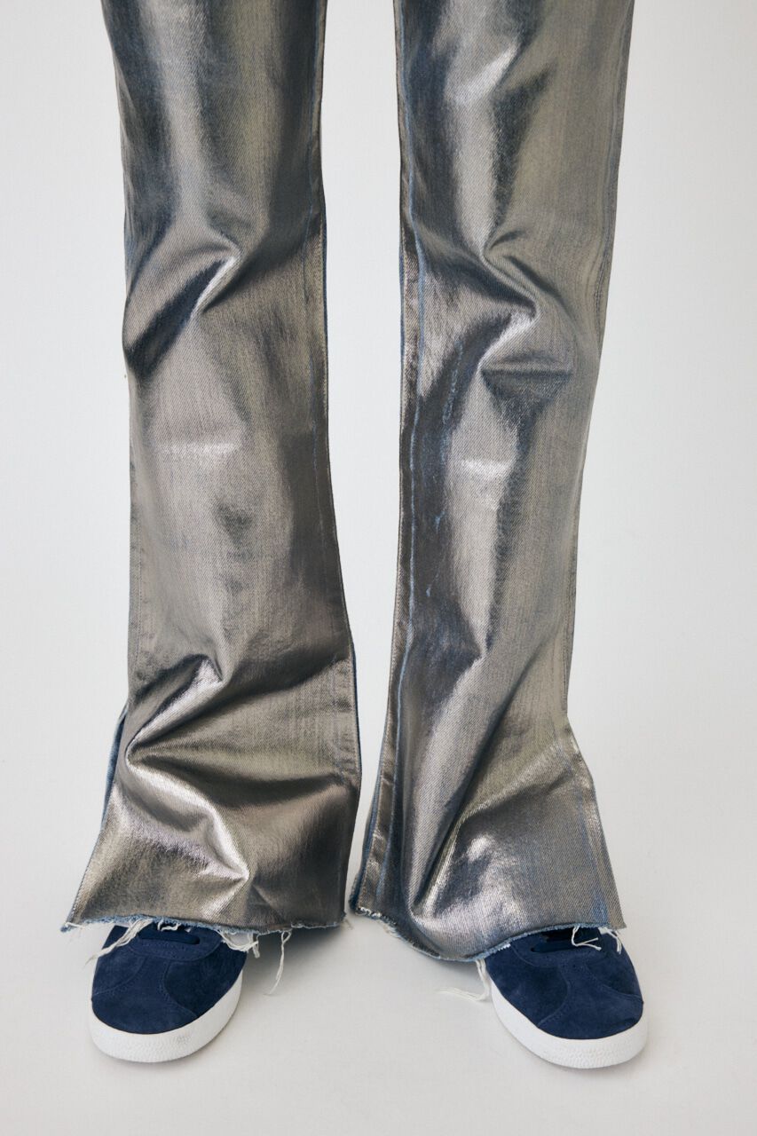 MOUSSY「FOIL PRINT SLIM FLARE」|デニム|