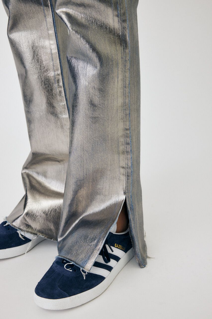 MOUSSY「FOIL PRINT SLIM FLARE」|デニム|