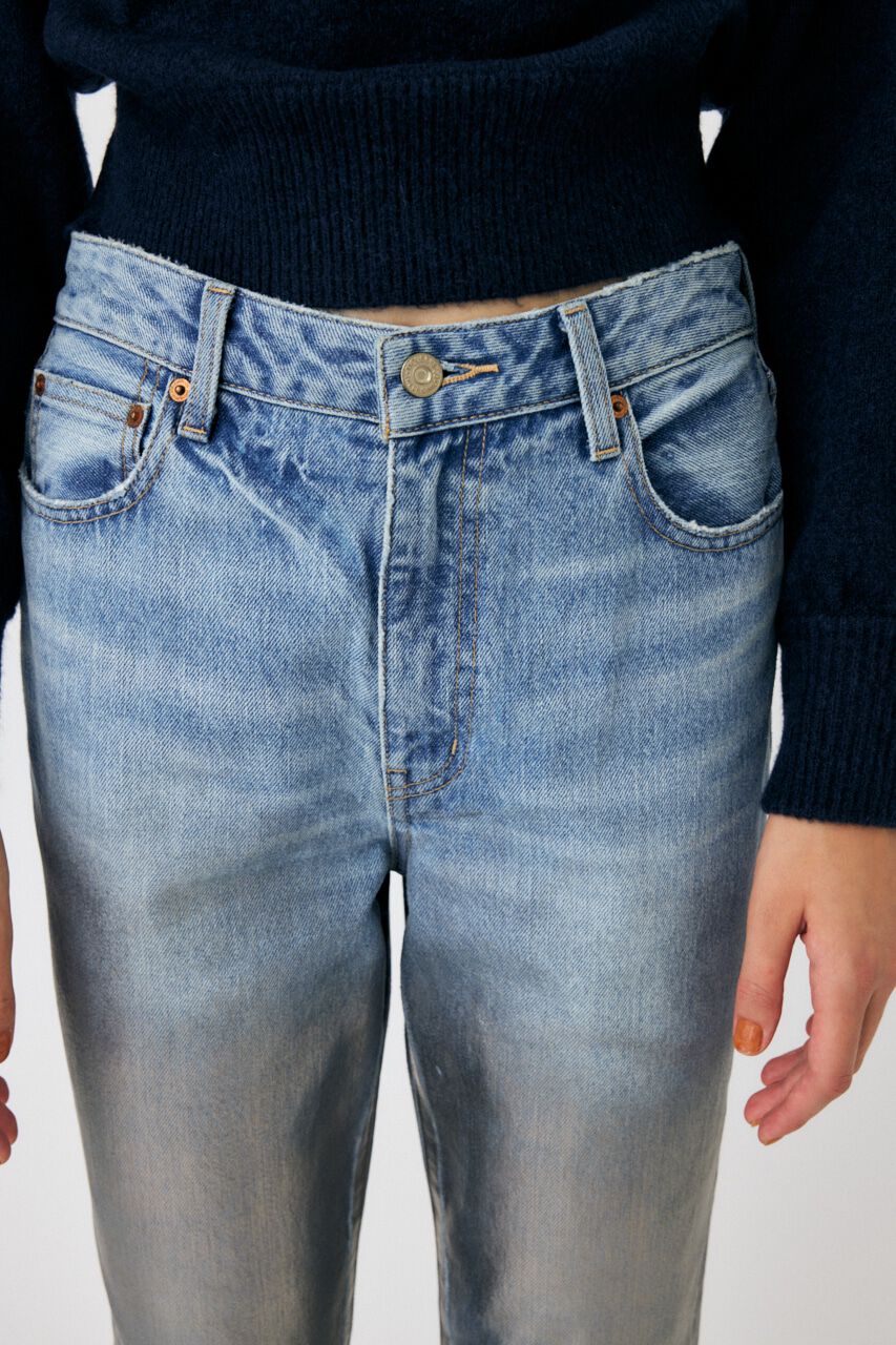 MOUSSY「FOIL PRINT SLIM FLARE」|デニム|