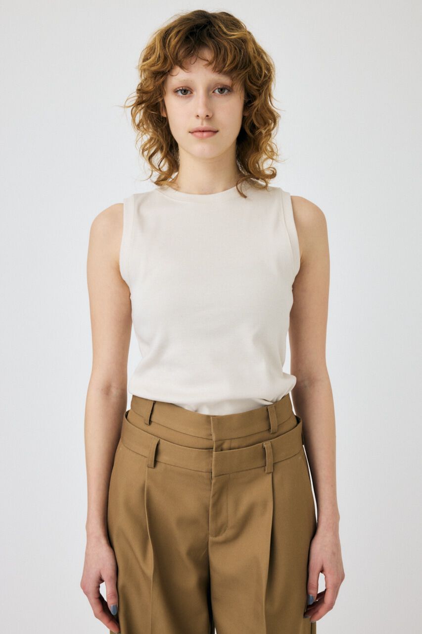 MOUSSY「SUVIN GIZA BASIC タンク」|Tシャツ・カットソー|L/BEG1