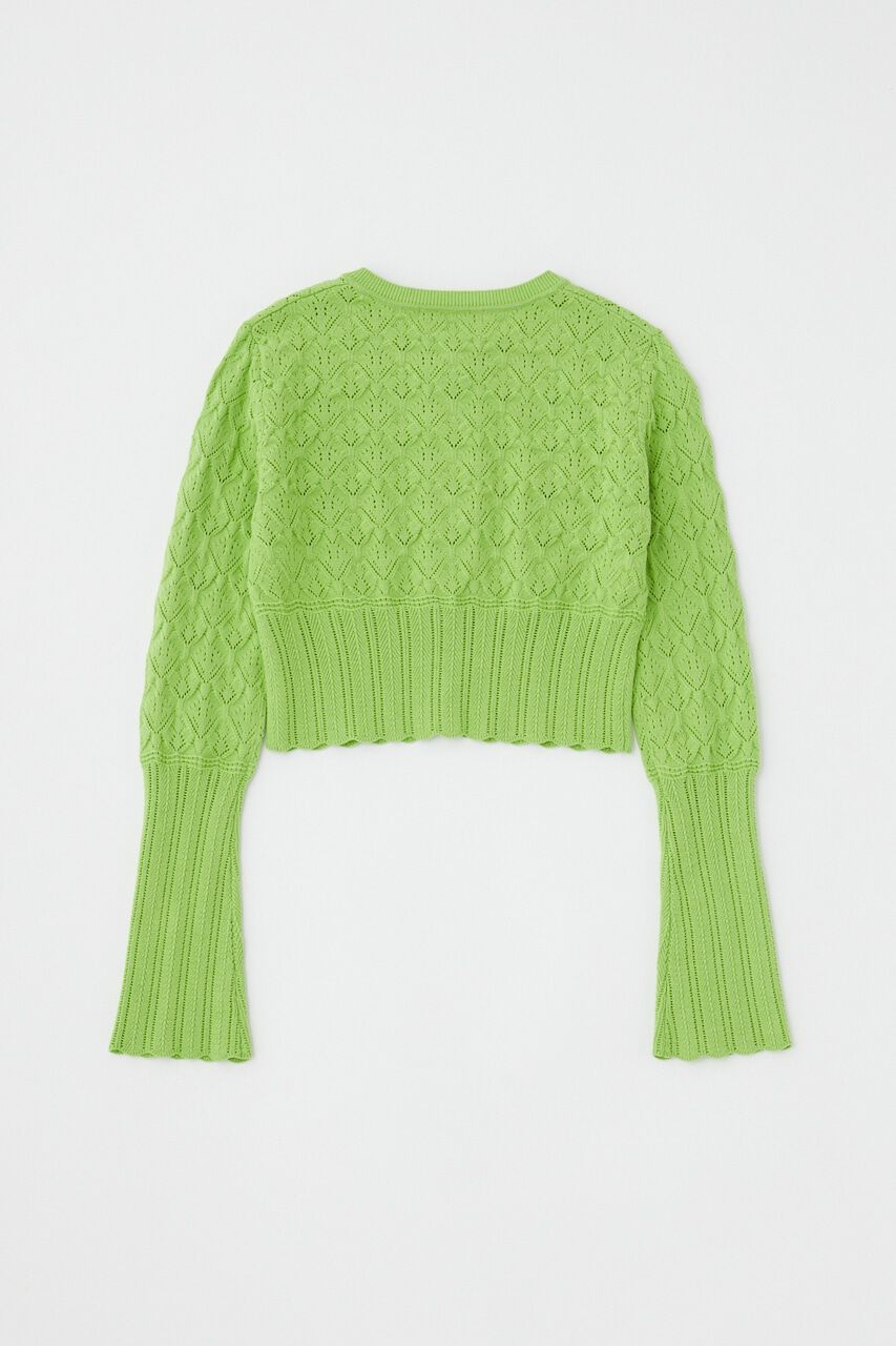 MOUSSY「CROCHET KNIT CROPPED カーディガン」|ニット・セーター|