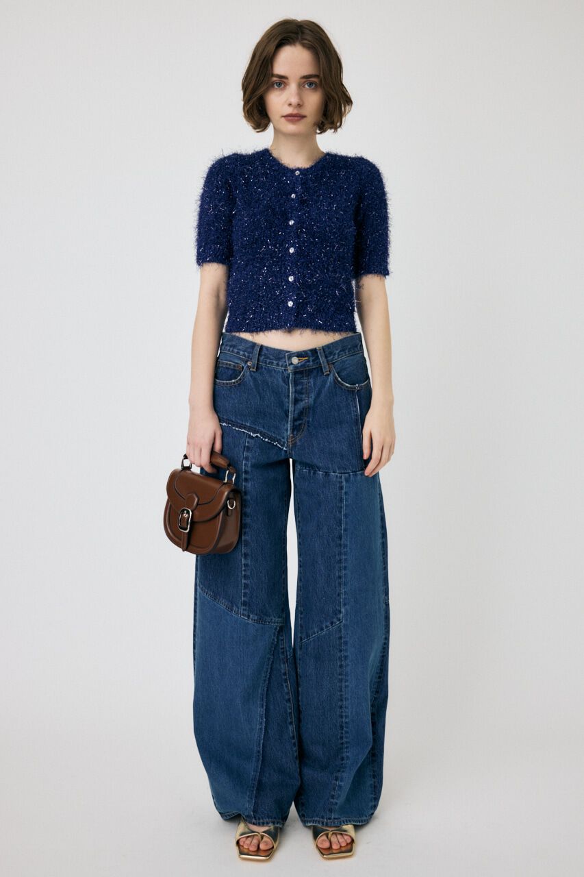 MOUSSY「SHAGGY GLITTER KNIT カーディガン」|カーディガン|