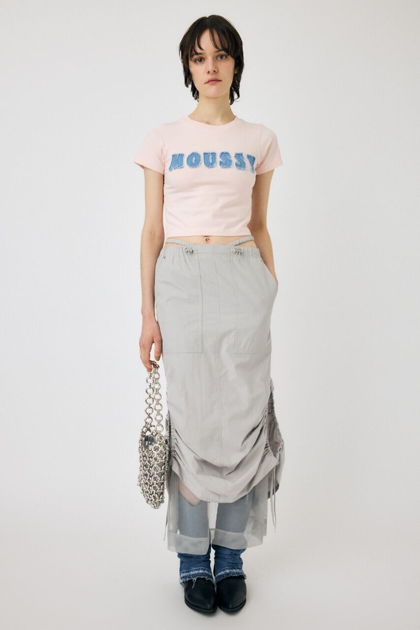 MOUSSY「PATCH DENIM MOUSSY TINY Tシャツ」|Tシャツ・カットソー|