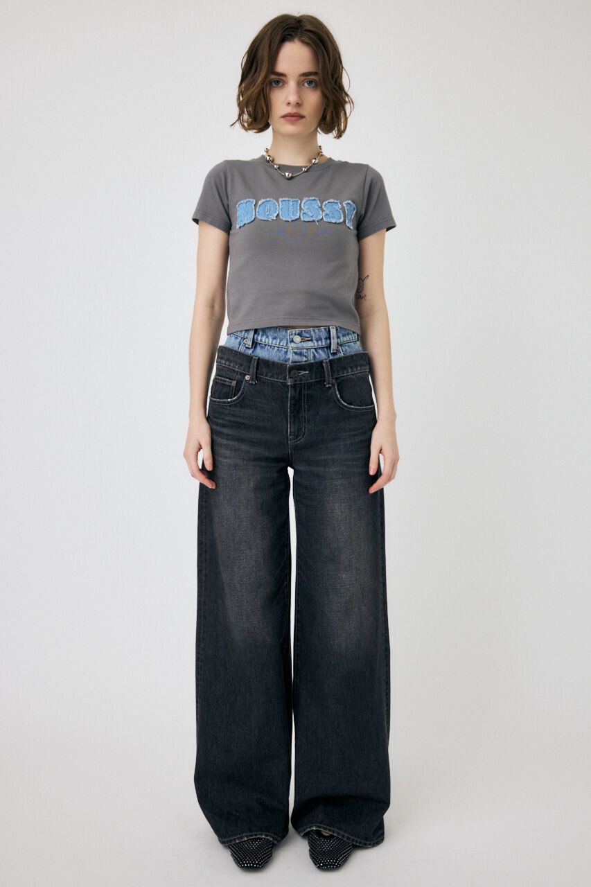 MOUSSY「PATCH DENIM MOUSSY TINY Tシャツ」|Tシャツ・カットソー|