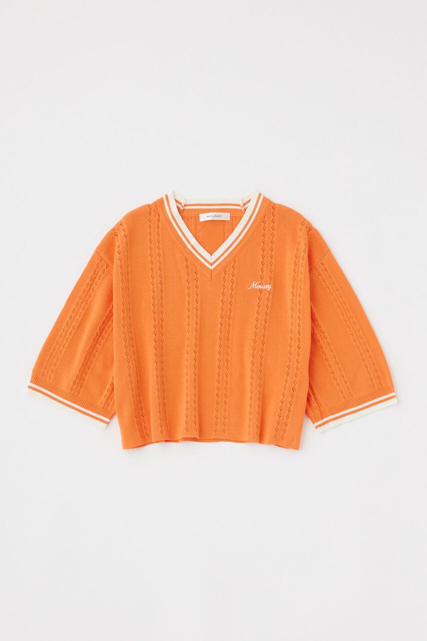 MOUSSY「MOUSSY CROPPED KNIT Tシャツ」|ニット・セーター|