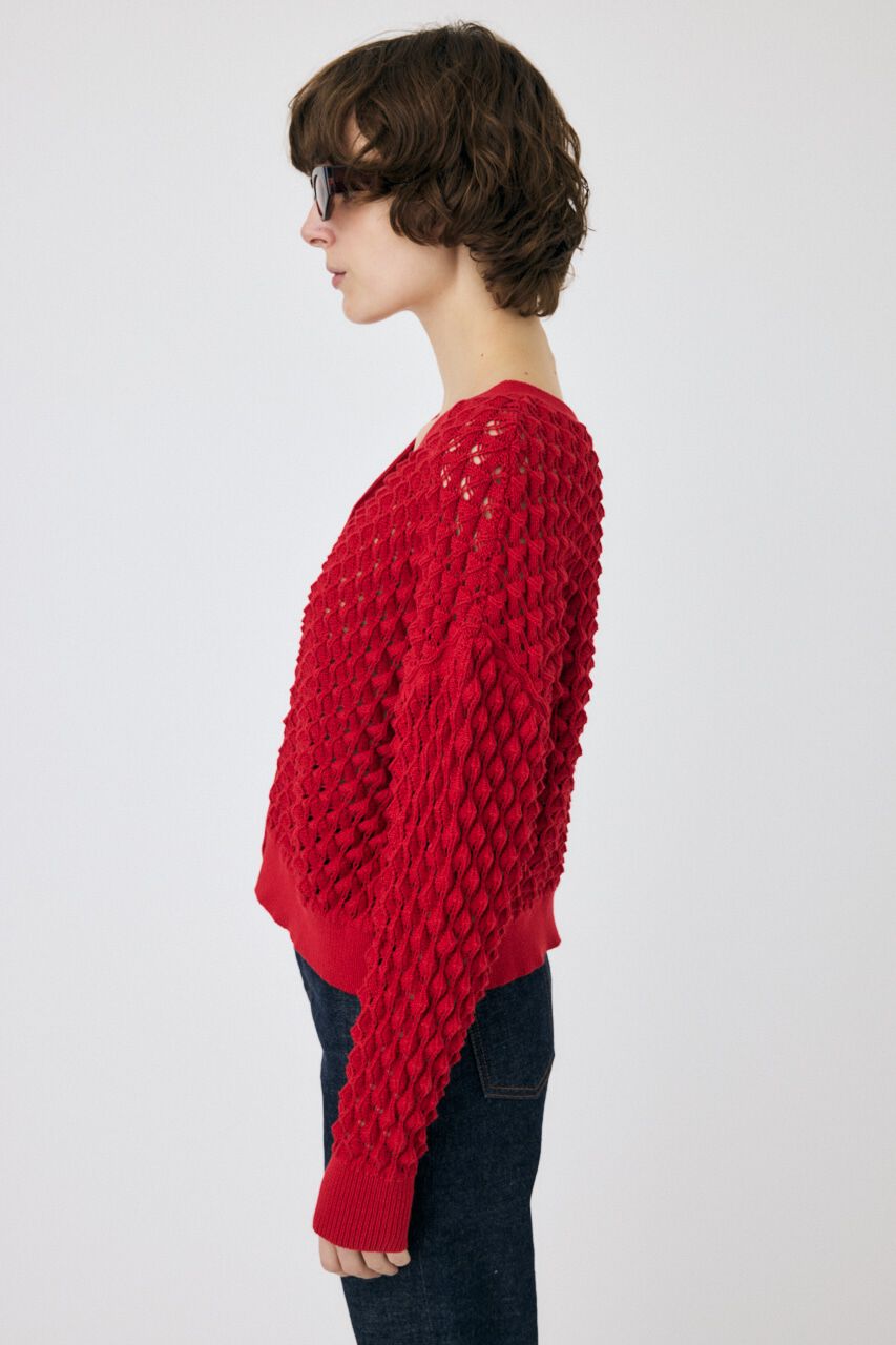 MOUSSY「PEAK STITCH ニットカーディガン」|カーディガン|