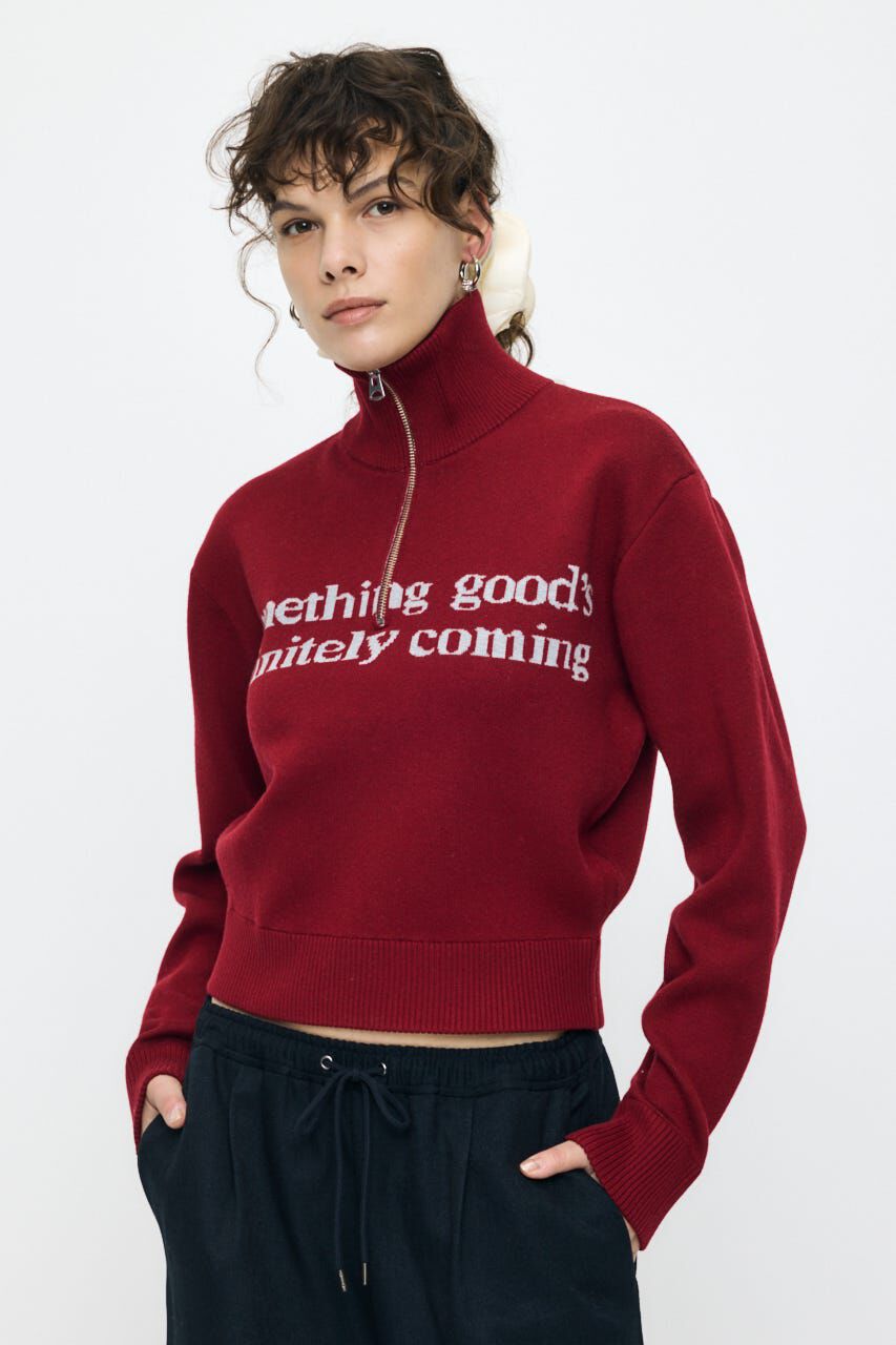 MOUSSY「LETTERED HALF ZIPセーター」|ニット・セーター|