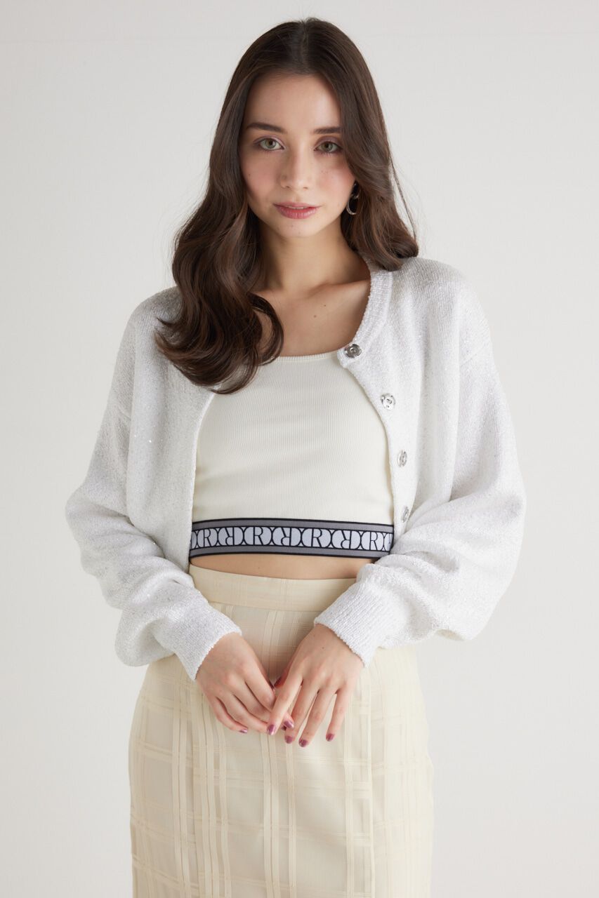 rienda「スパンコールKnit CD」|カーディガン|