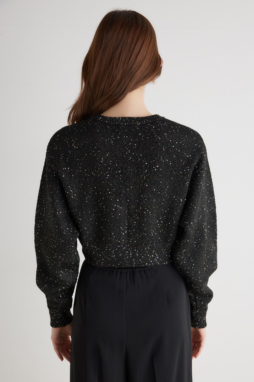 rienda「スパンコールKnit CD」|カーディガン|