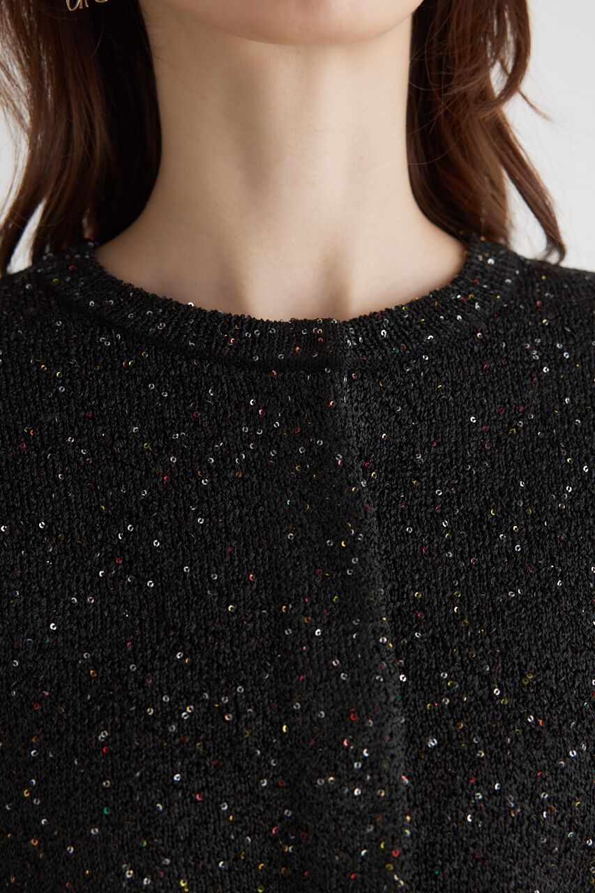 rienda「スパンコールKnit CD」|カーディガン|