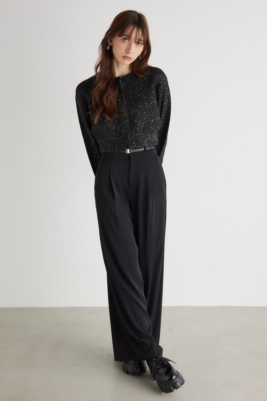 rienda「スパンコールKnit CD」|カーディガン|