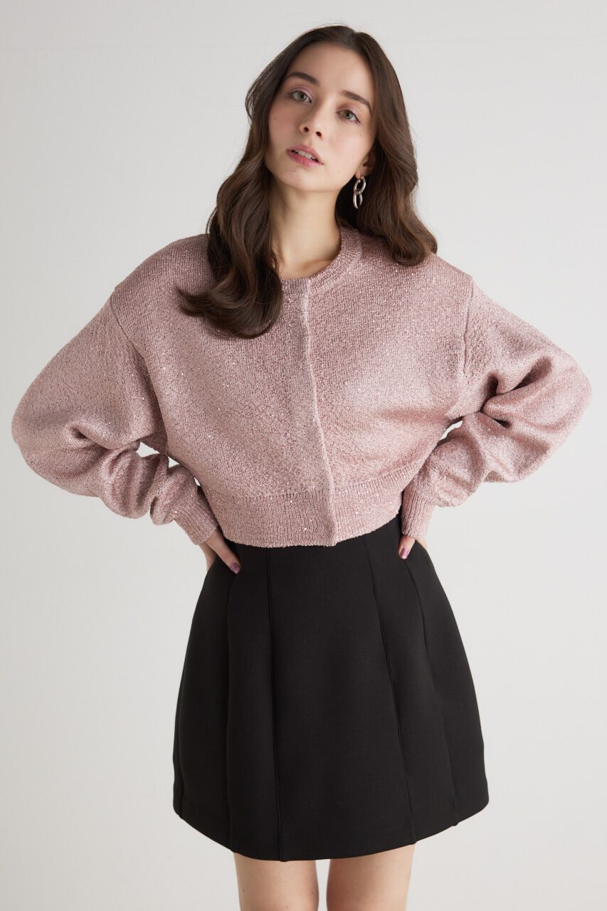 rienda「スパンコールKnit CD」|カーディガン|PNK