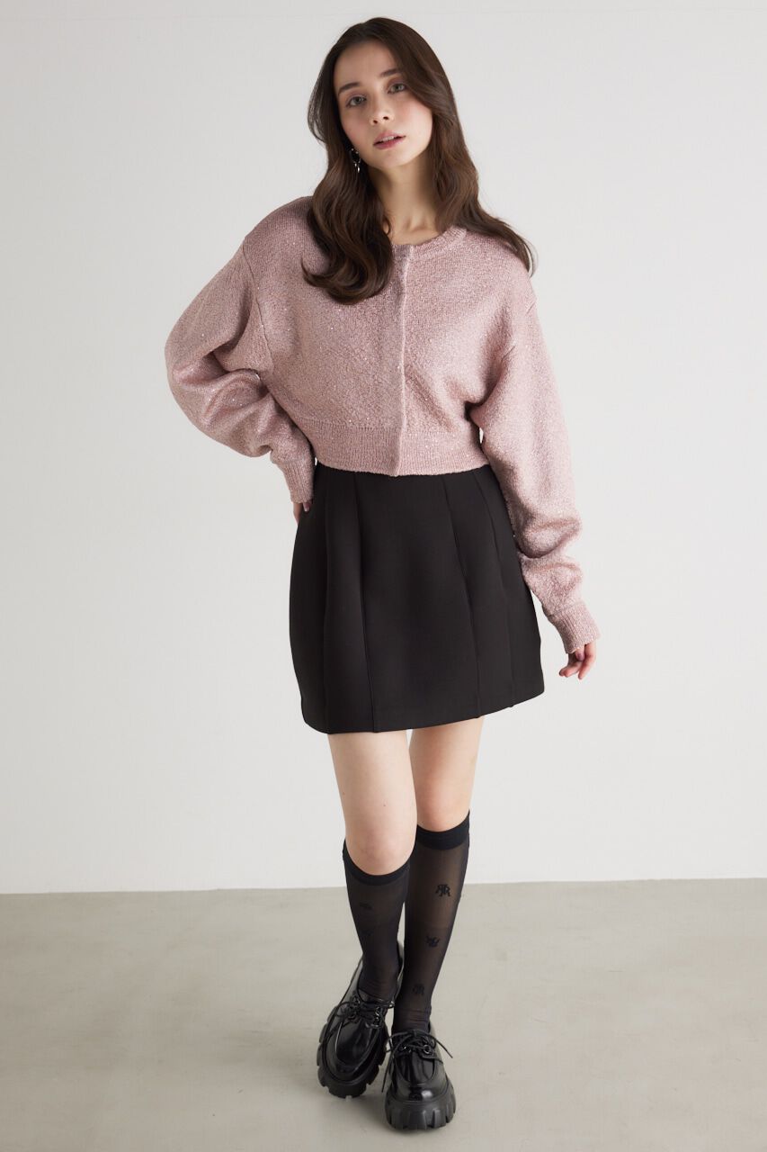 rienda「スパンコールKnit CD」|カーディガン|