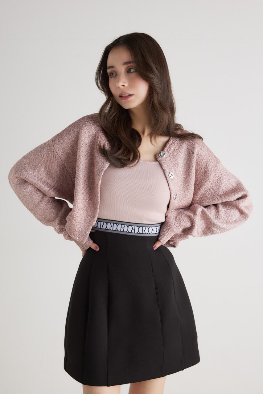 rienda「スパンコールKnit CD」|カーディガン|