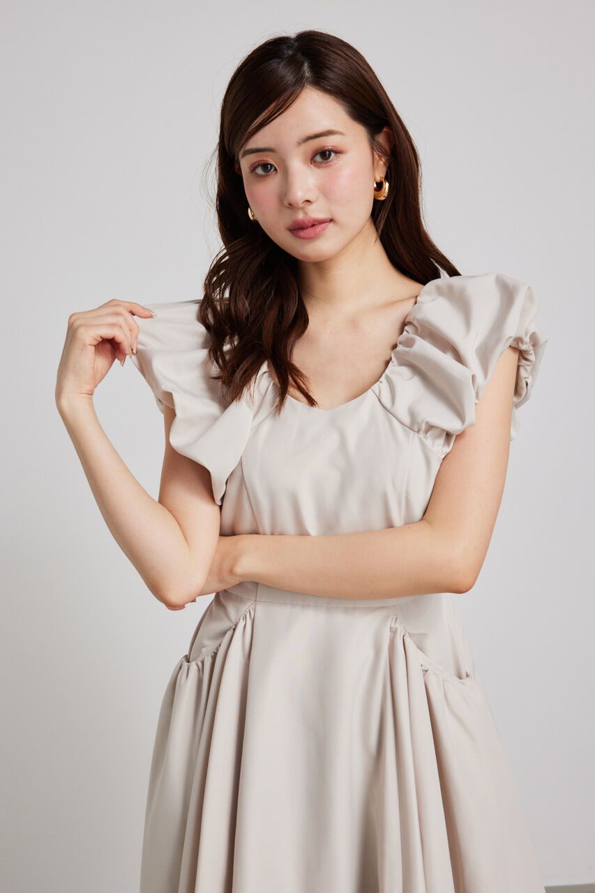 rienda「バルーンSLVデザインフレアOP」|ワンピース|