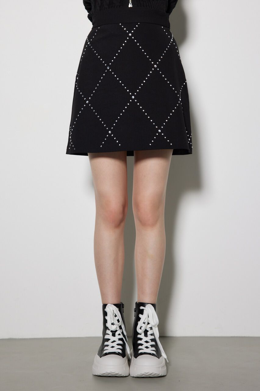 rienda「ラインストーンミニジャストウエストスコショートパンツ」|その他|