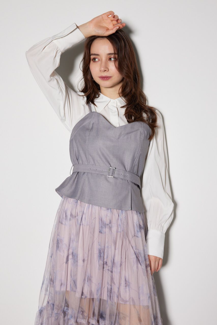 rienda「チュールドッキングビスチェパターンワンピース」|ワンピース|