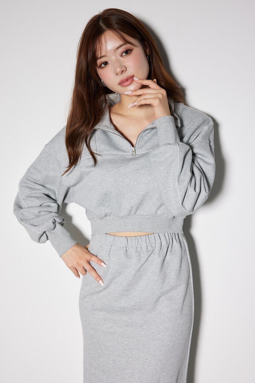 rienda「ハーフジップトラックスウェットタイトワンピース」|ワンピース|