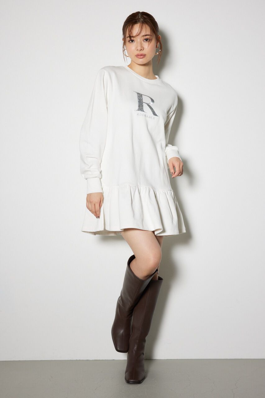 rienda「ティアードフリルスウェットミニワンピース」|ワンピース|WHT