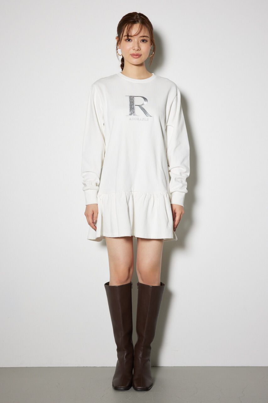 rienda「ティアードフリルスウェットミニワンピース」|ワンピース|