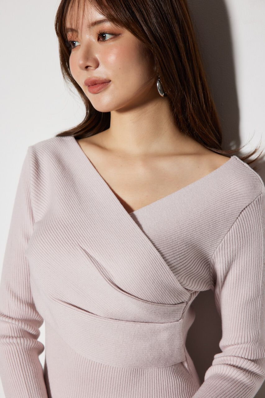 rienda「カシュクールウォッシャブルニットワンピース」|ワンピース|