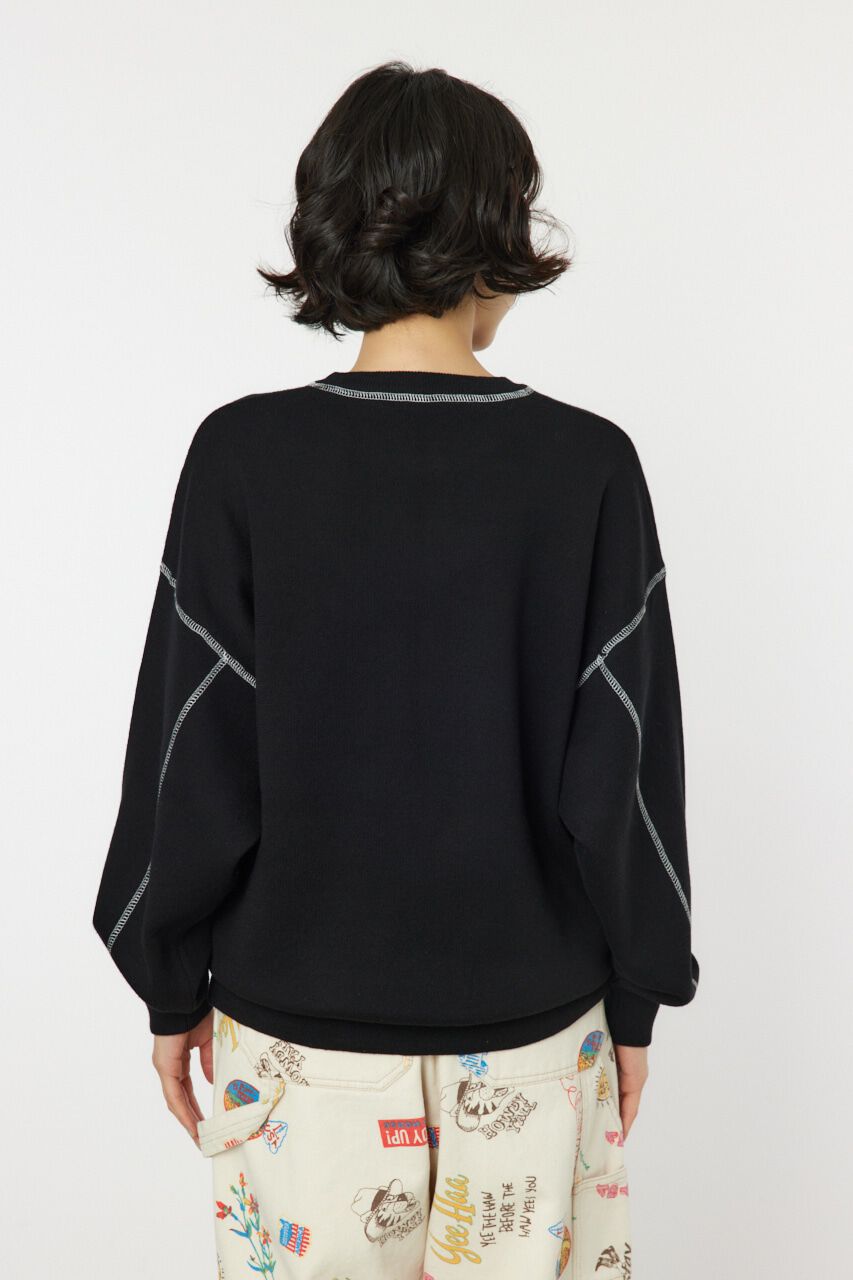 RODEO CROWNS「スウェットライクカラーステッチニットトップス」|ニット・セーター|