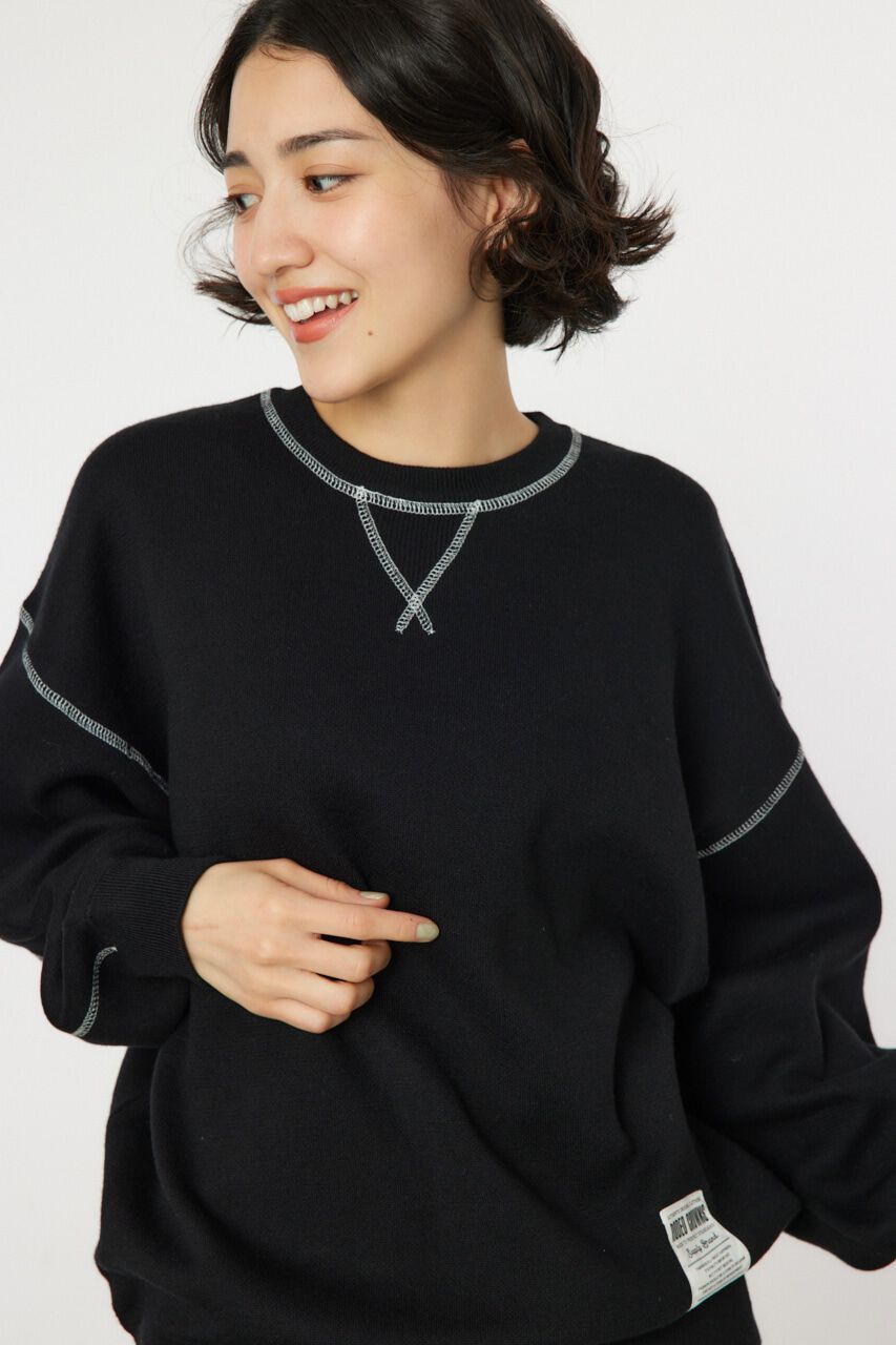 RODEO CROWNS「スウェットライクカラーステッチニットトップス」|ニット・セーター|