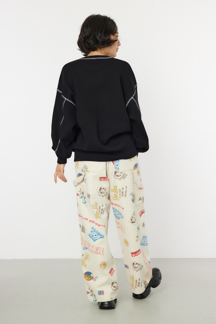 RODEO CROWNS「スウェットライクカラーステッチニットトップス」|ニット・セーター|