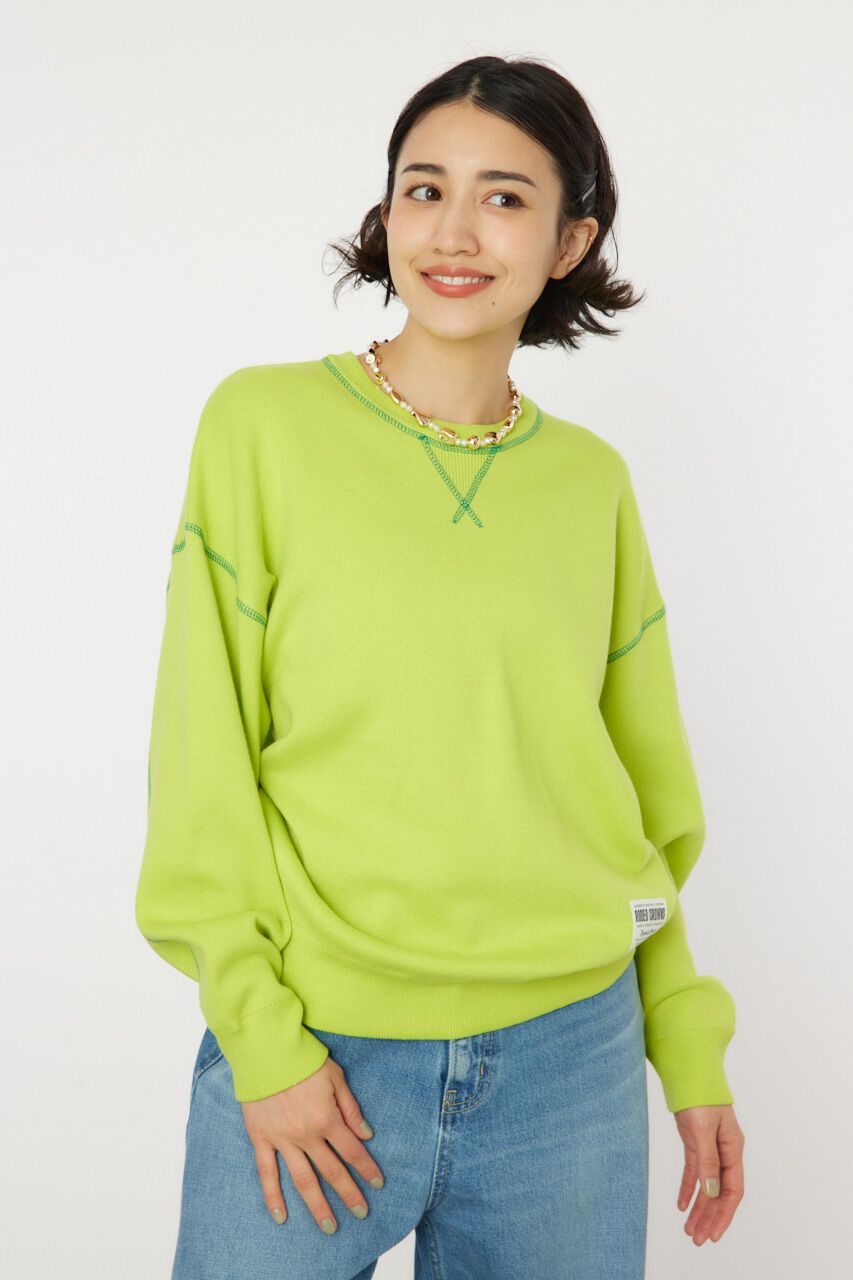 RODEO CROWNS「スウェットライクカラーステッチニットトップス」|ニット・セーター|LIME