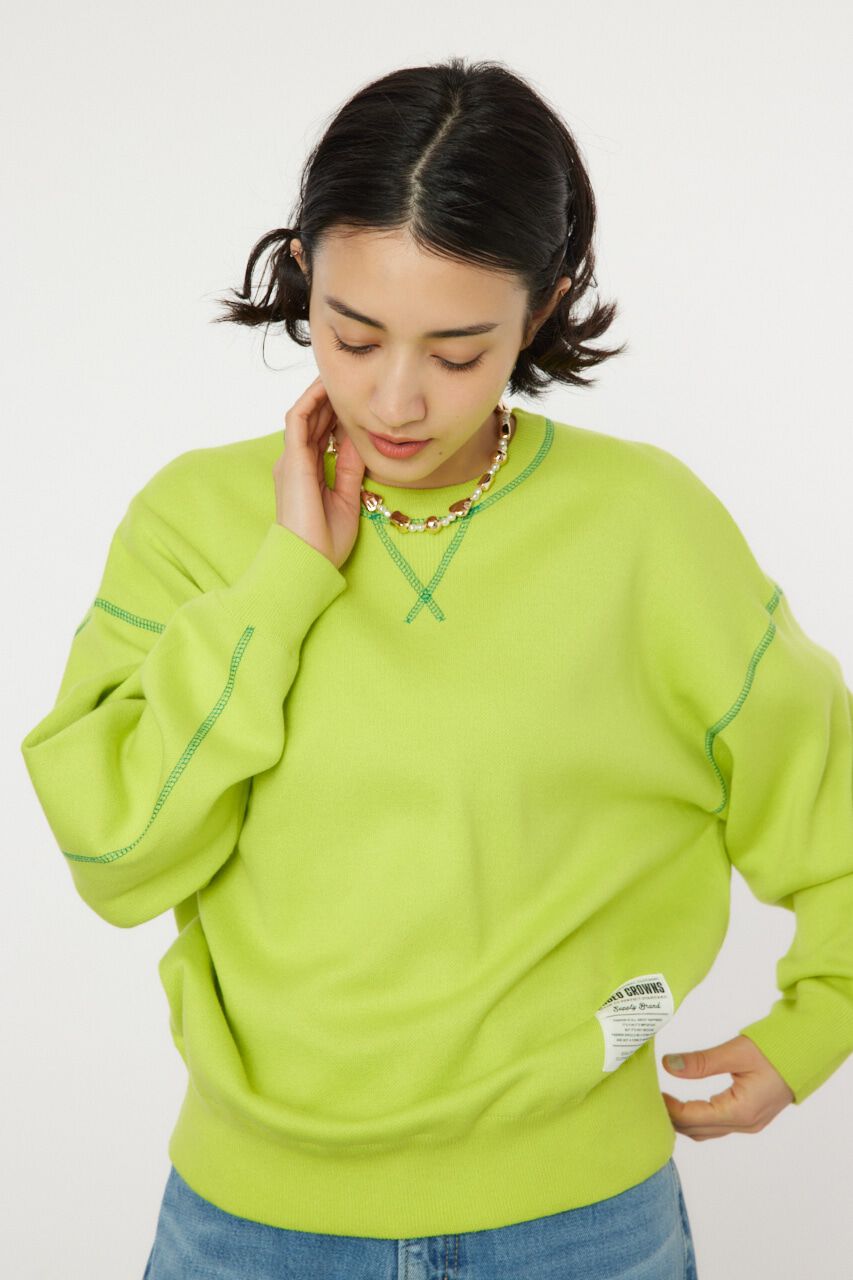 RODEO CROWNS「スウェットライクカラーステッチニットトップス」|ニット・セーター|