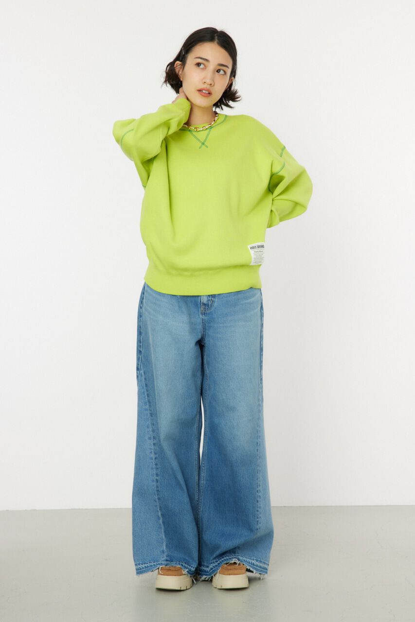 RODEO CROWNS「スウェットライクカラーステッチニットトップス」|ニット・セーター|