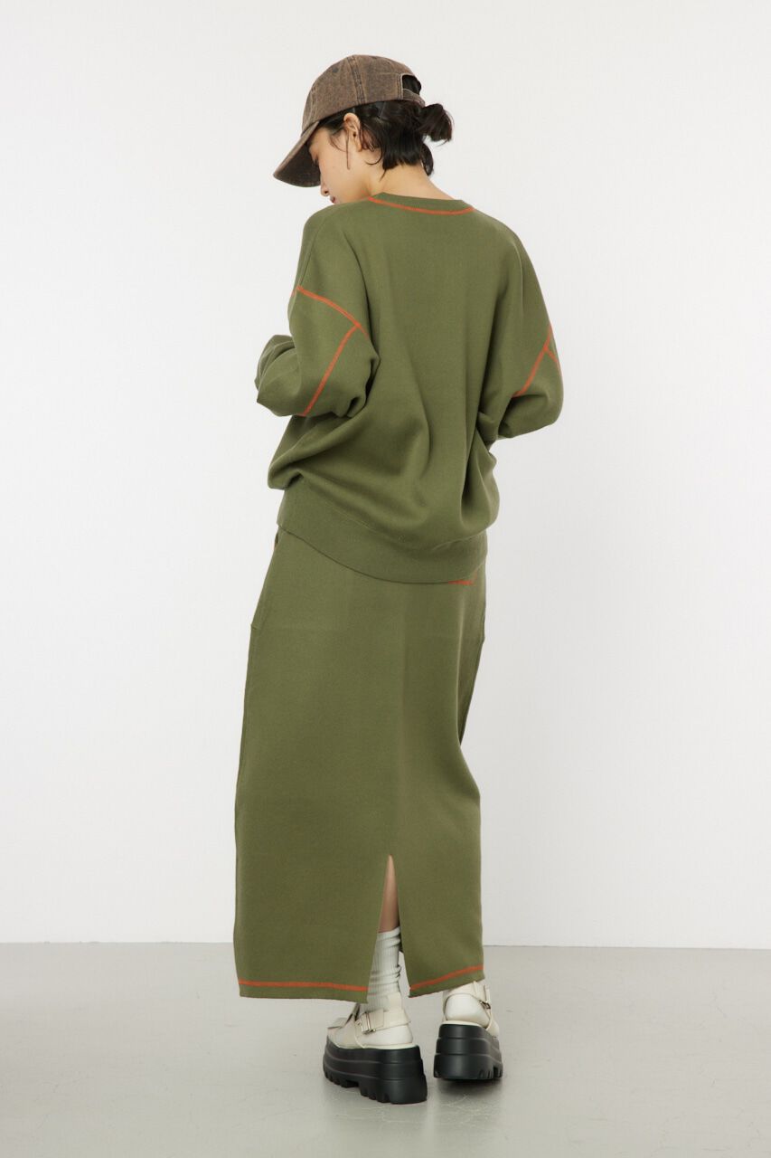 RODEO CROWNS「スウェットライクカラーステッチニットトップス」|ニット・セーター|