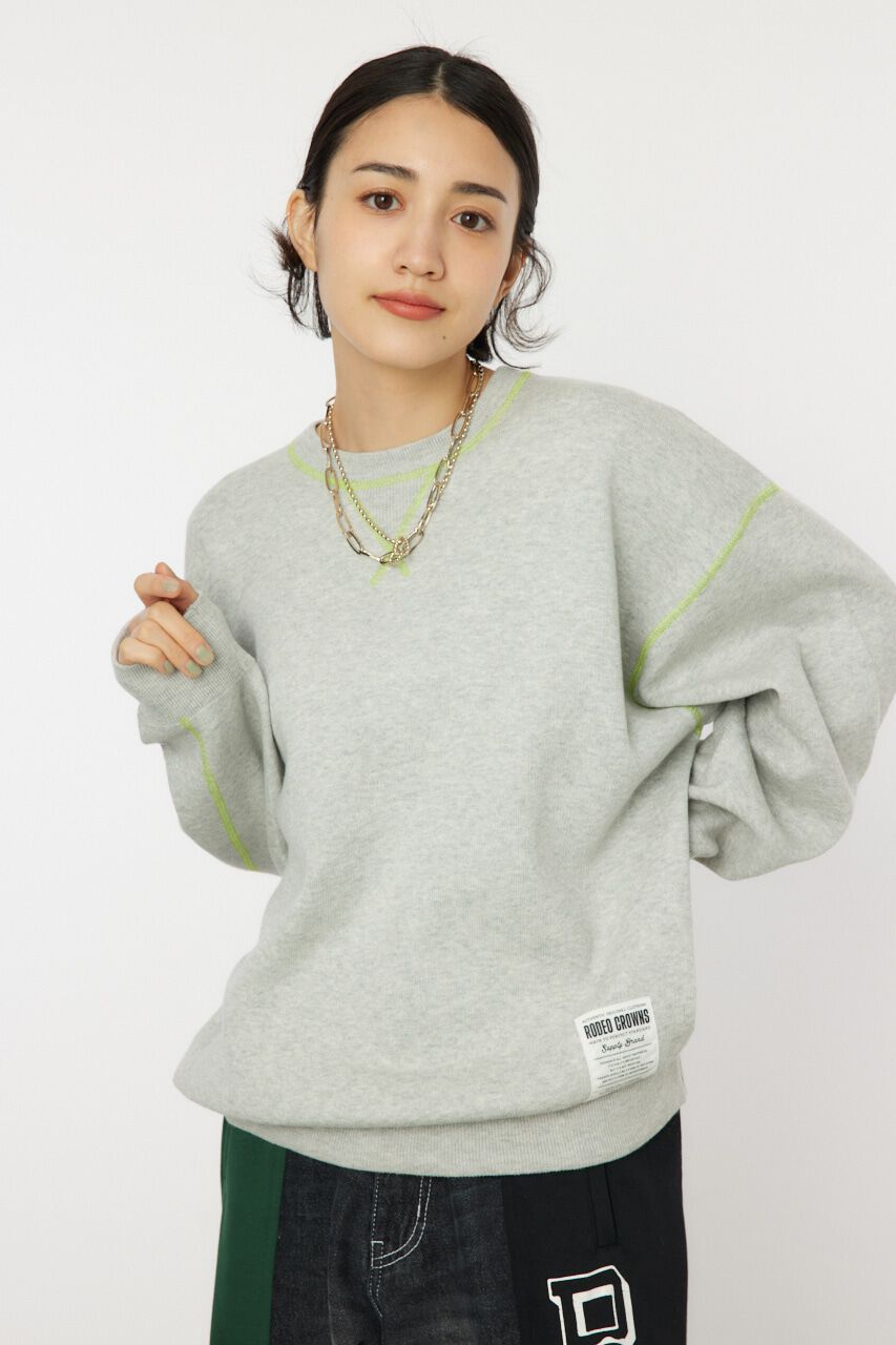 RODEO CROWNS「スウェットライクカラーステッチニットトップス」|ニット・セーター|