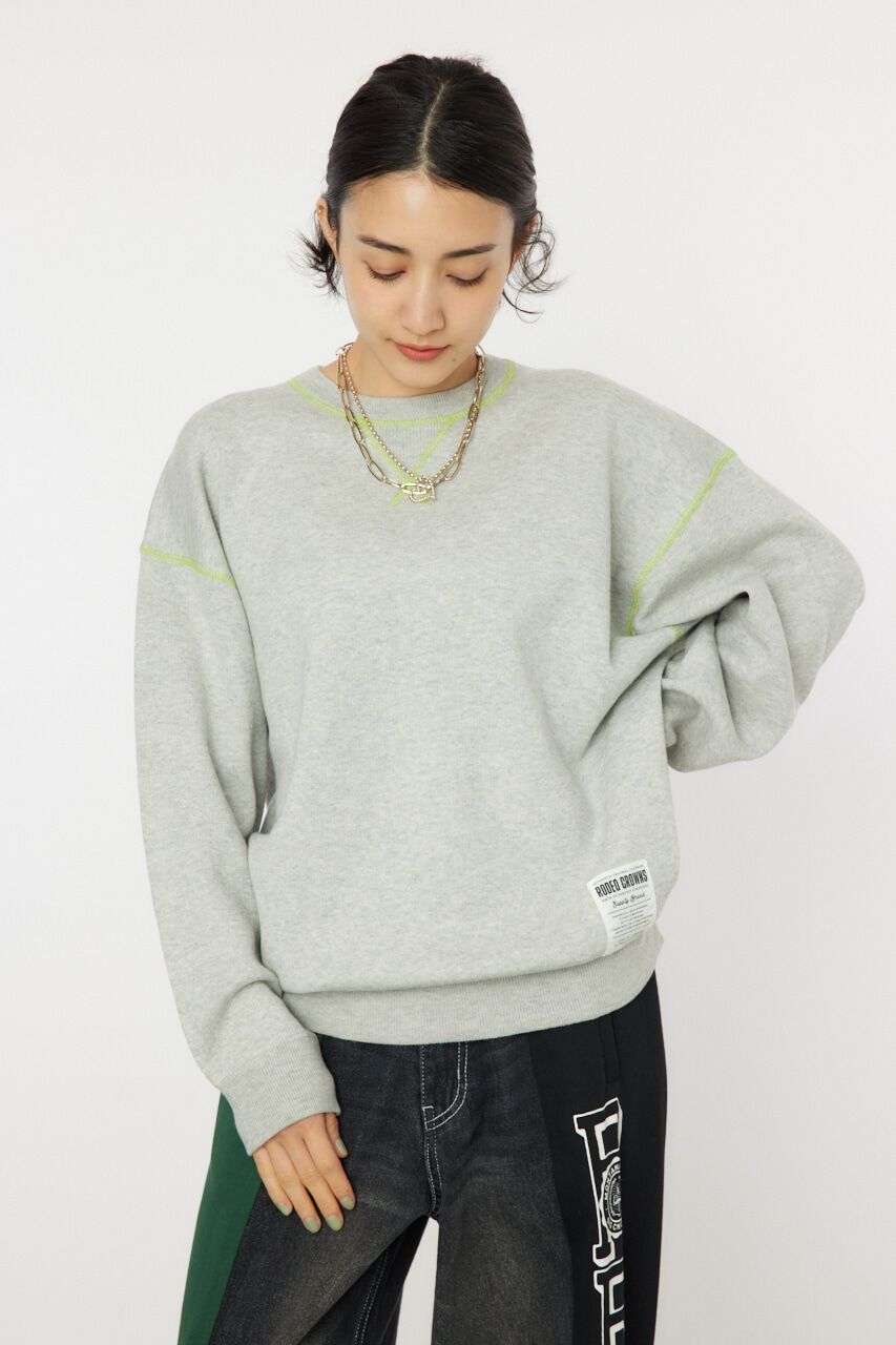 RODEO CROWNS「スウェットライクカラーステッチニットトップス」|ニット・セーター|