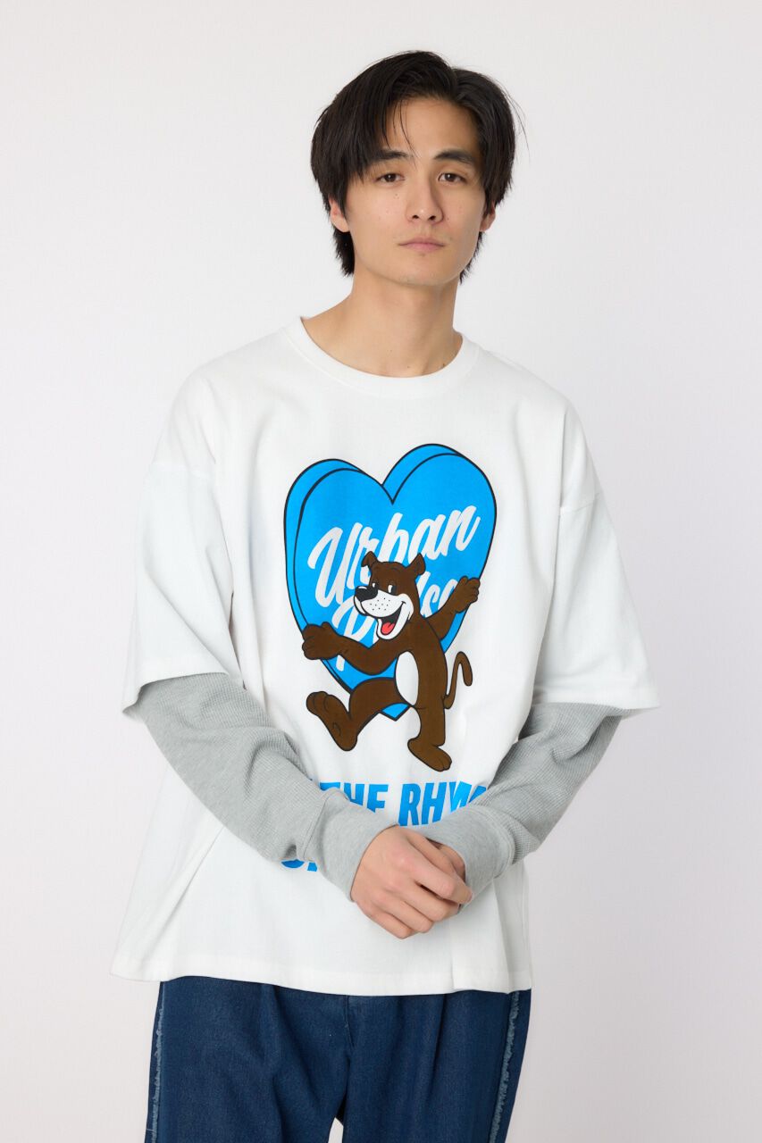 RODEO CROWNS「ハートパネルレイヤードロングスリーブTシャツ」|Tシャツ・カットソー|