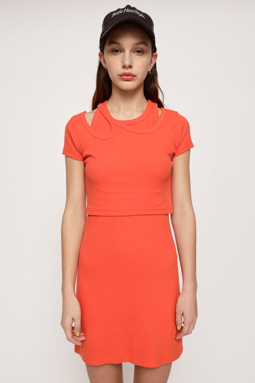 SLY「2P TEREKO ショートワンピース」|ワンピース|L/RED1