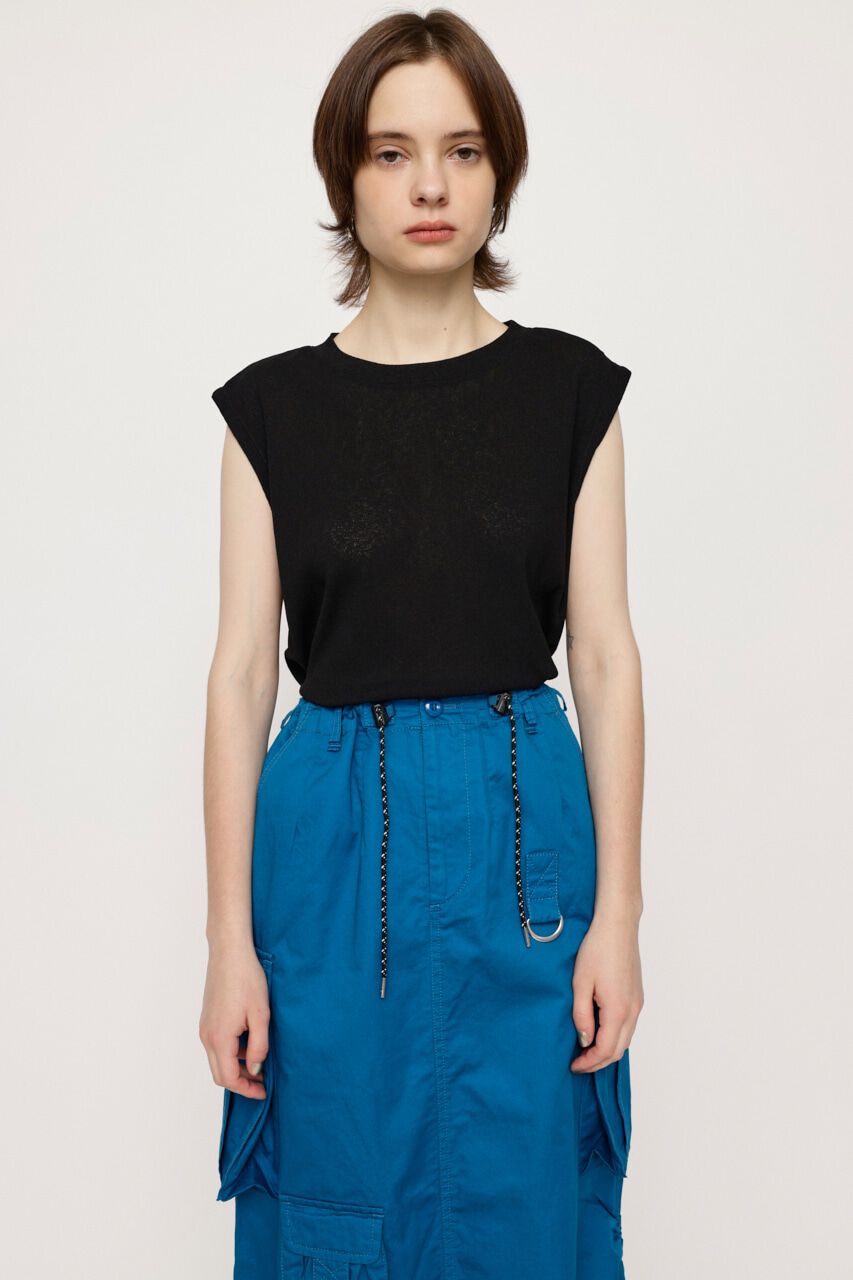 SLY「WASHABLE SHEER トップス」|タンクトップ|BLK