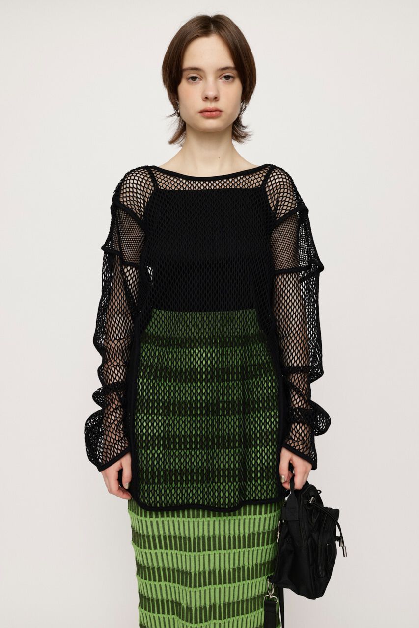 SLY「2WAY COMBI MESH LOOSE チュニック」|Tシャツ・カットソー|BLK