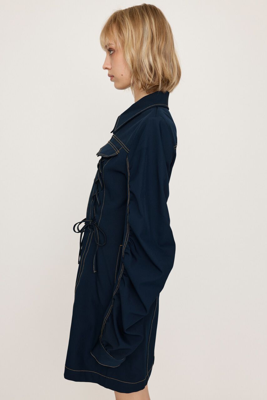 SLY「LACE UP GATHER ショートワンピース」|ワンピース|