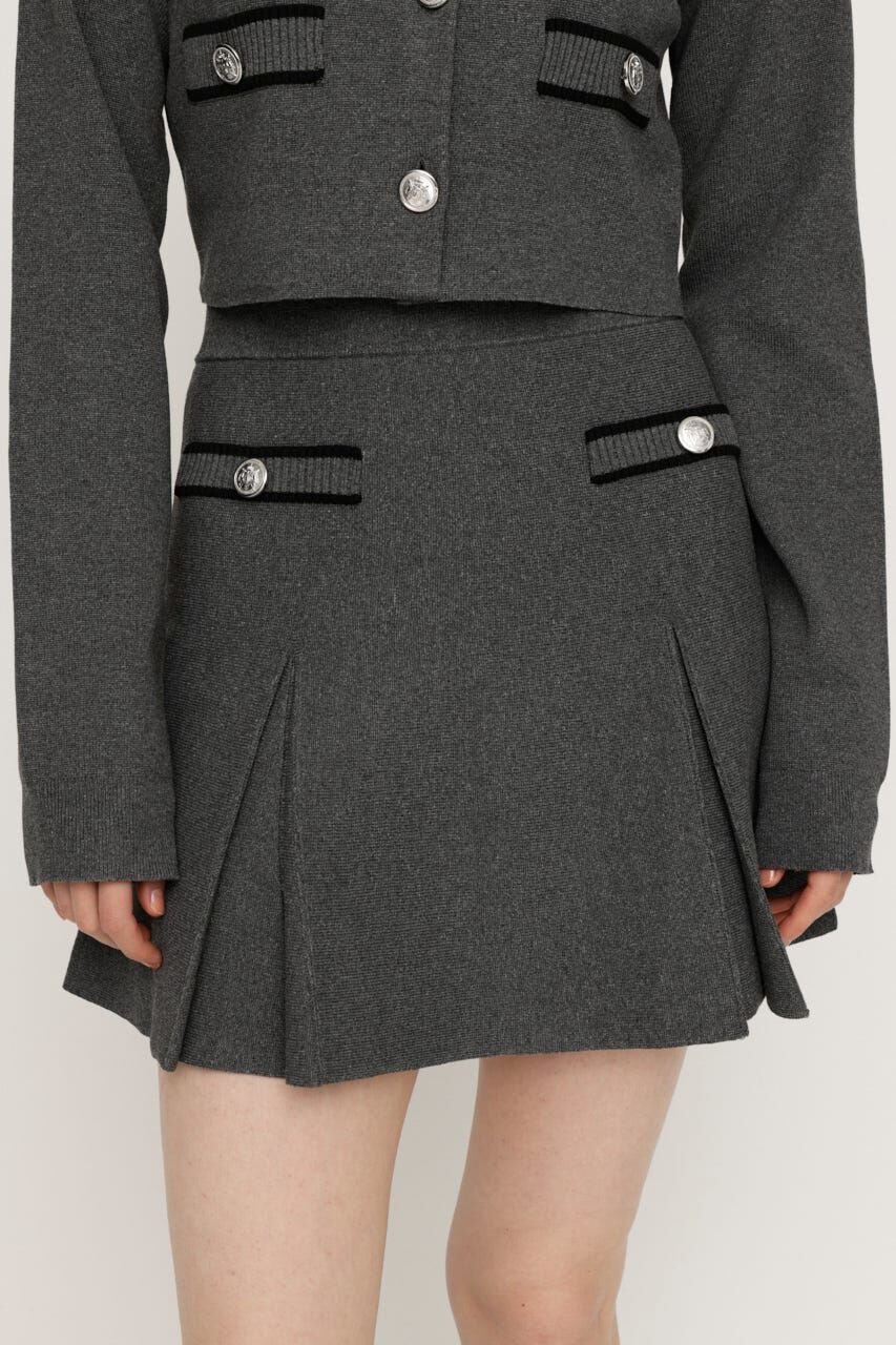 SLY「MILANO RIB BOX PLEATS ショートスカート」|スカート|T.GRY