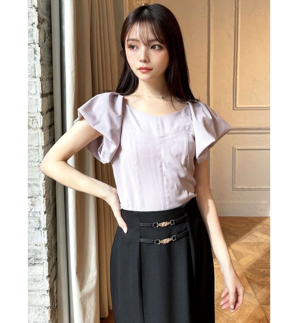 RESEXXY「タックスリーブラッフルブラウス」|シャツ・ブラウス|