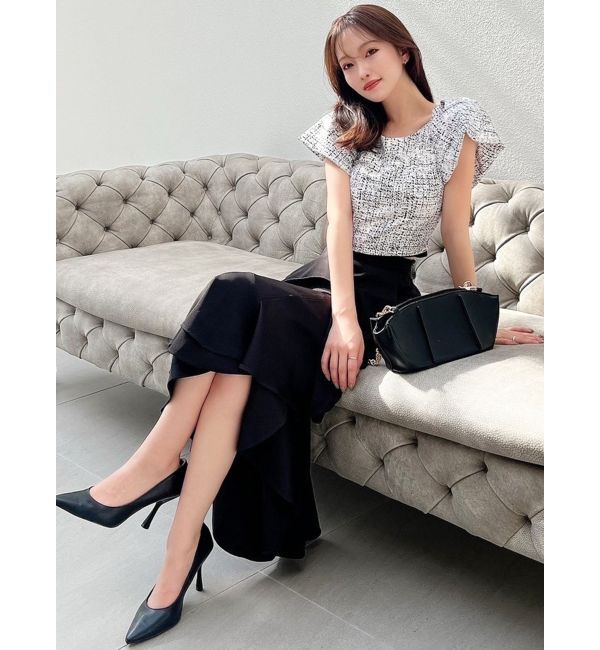 RESEXXY「タックスリーブラッフルブラウス」|シャツ・ブラウス|