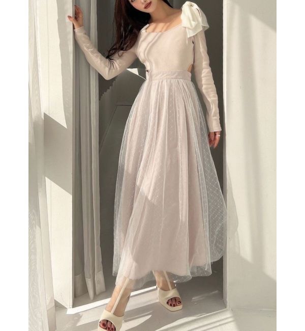 RESEXXY「シャイニーフレアワンピース」|ワンピース|ベージュ