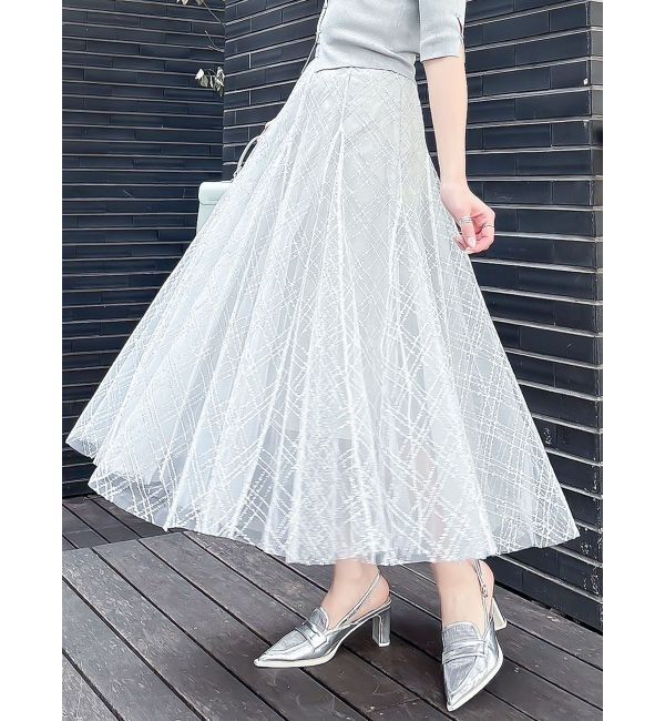 dazzlin「【再生産】スパンコールチュールスカート」|スカート|