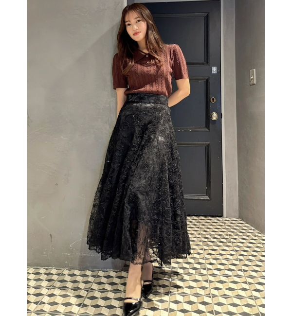 dazzlin「【再生産】スパンコールチュールスカート」|スカート|