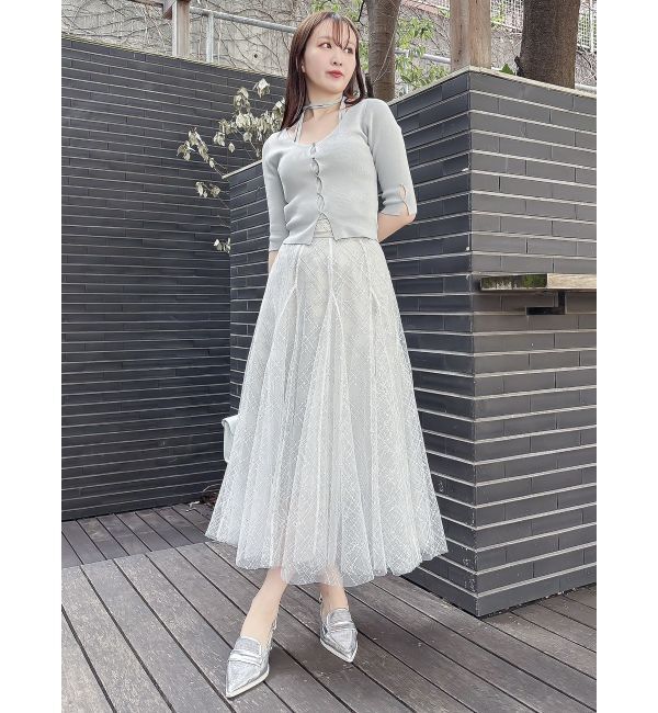 dazzlin「【再生産】スパンコールチュールスカート」|スカート|