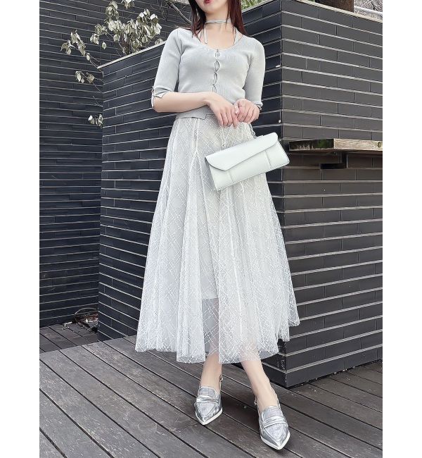 dazzlin「【再生産】スパンコールチュールスカート」|スカート|