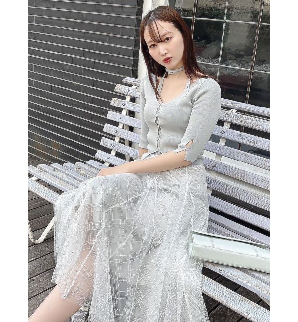 dazzlin「【再生産】スパンコールチュールスカート」|スカート|